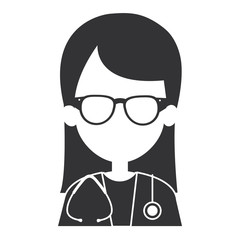female doctor with stethoscope avatar character