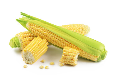 Corn on the cob closeup