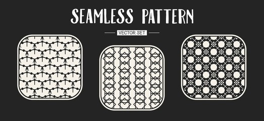 Abstract concept vector monochrome geometric pattern. Black and white minimal background. Creative illustration template. Seamless stylish texture. For wallpaper, surface, web design, textile, decor.