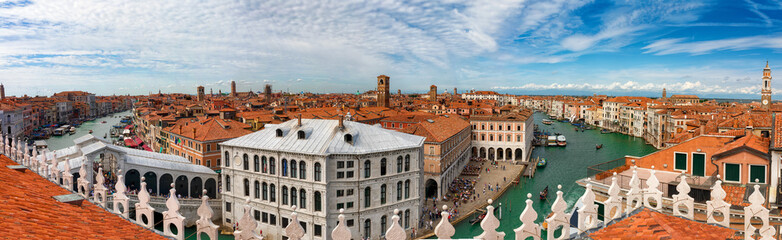 Panorama über die Dächer von Venedig, Italien - obrazy, fototapety, plakaty