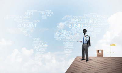 Concept of home security and privacy protection with camera head