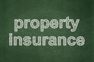 Insurance concept: Property Insurance on chalkboard background