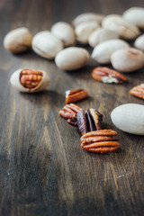 Pecan nuts on table