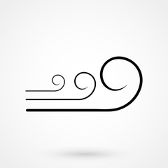 Wind icon in flat style isolated on white background. For your design, logo. Vector illustration.