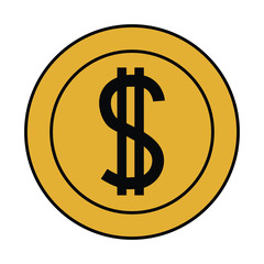 Coin money symbol icon vector illustration graphic design