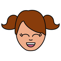 Woman smiling cartoon icon vector illustration graphic design