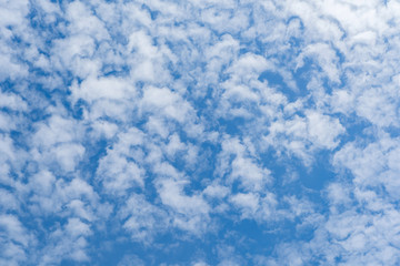 Altocumulus cloudscape on blue blue sky, Beautiful Cirrocumulus or Altocumulus on the middle altitude layer