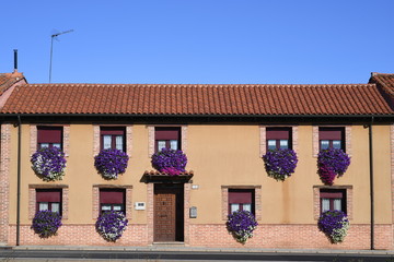 CASA DE PUEBLO CON FLORES