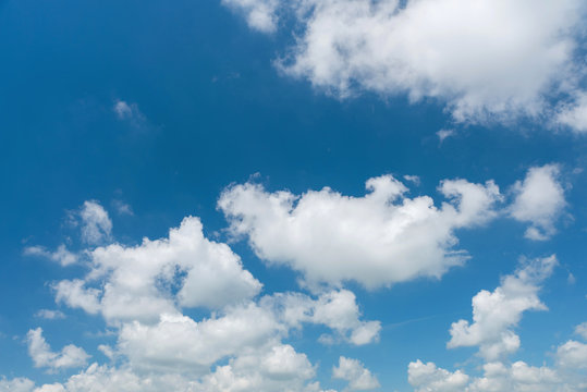 Wonderful blue sky and white clouds panorama