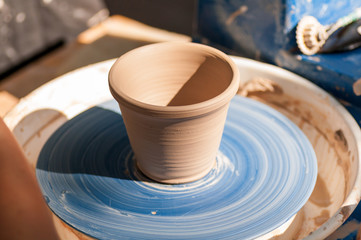 Fototapeta na wymiar master class in pottery