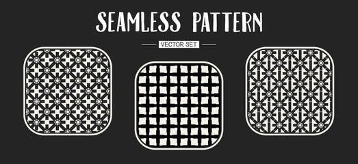 Abstract concept vector monochrome geometric pattern. Black and white minimal background. Creative illustration template. Seamless stylish texture. For wallpaper, surface, web design, textile, decor.