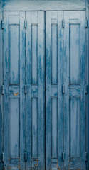 wood door painted blue