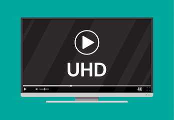 Modern flat screen tv with ultra high definition