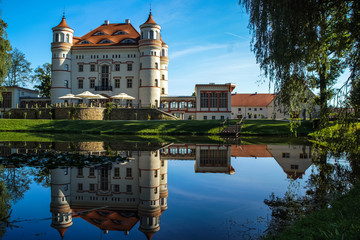Beautiful palace in Wojanow village, Silesia, Poland