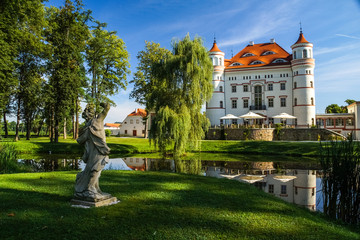 Beautiful palace in Wojanow village, Silesia, Poland - obrazy, fototapety, plakaty