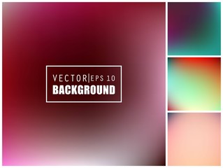 Abstract Creative concept vector multicolored blurred background set. For Web and Mobile Applications, art illustration template design, business infographic and social media, modern decoration