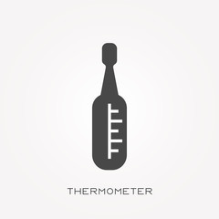 Silhouette icon thermometer
