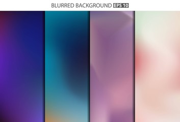 Obraz premium Abstract Creative concept vector multicolored blurred background set. For Web and Mobile Applications, art illustration template design, business infographic and social media, modern decoration