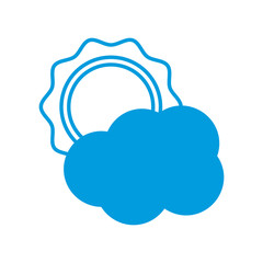 Sun and cloud weather icon vector illustration graphic design