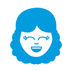 Woman smiling cartoon icon vector illustration graphic design