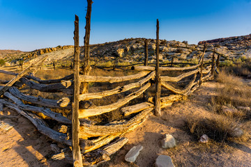 Fototapeta na wymiar Old Ranch Fence in Desert