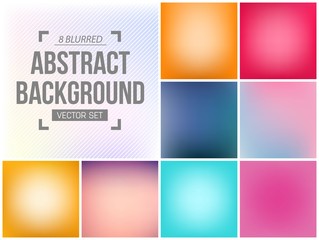 Abstract Creative concept vector multicolored blurred background set. For Web and Mobile Applications, art illustration template design, business infographic and social media, modern decoration