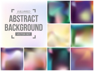 Abstract Creative concept vector multicolored blurred background set. For Web and Mobile Applications, art illustration template design, business infographic and social media, modern decoration