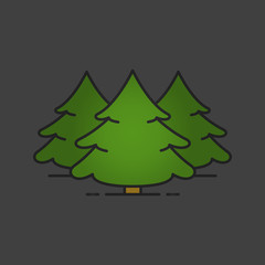 Fir forest color icon