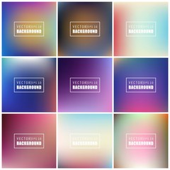 Abstract Creative concept vector multicolored blurred background set. For Web and Mobile Applications, art illustration template design, business infographic and social media, modern decoration