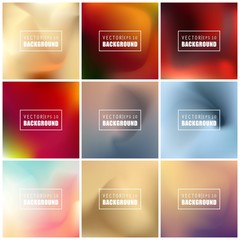 Abstract Creative concept vector multicolored blurred background set. For Web and Mobile Applications, art illustration template design, business infographic and social media, modern decoration