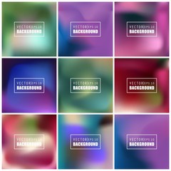 Abstract Creative concept vector multicolored blurred background set. For Web and Mobile Applications, art illustration template design, business infographic and social media, modern decoration