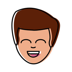 Fototapeta premium Man smiling cartoon icon vector illustration graphic design