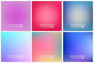 Abstract Creative concept vector multicolored blurred background set. For Web and Mobile Applications, art illustration template design, business infographic and social media, modern decoration
