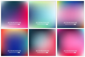 Abstract Creative concept vector multicolored blurred background set. For Web and Mobile Applications, art illustration template design, business infographic and social media, modern decoration