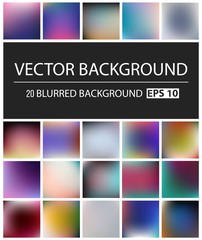 Abstract Creative concept vector multicolored blurred background set. For Web and Mobile Applications, art illustration template design, business infographic and social media, modern decoration