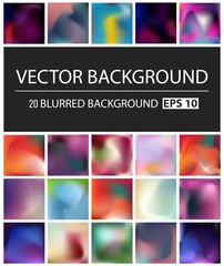 Abstract Creative concept vector multicolored blurred background set. For Web and Mobile Applications, art illustration template design, business infographic and social media, modern decoration