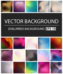 Abstract Creative concept vector multicolored blurred background set. For Web and Mobile Applications, art illustration template design, business infographic and social media, modern decoration