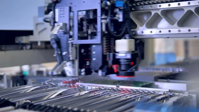 Automated citcuit board manufacturing machine. 4K.