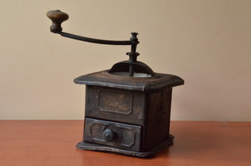 Ancient metal grinder for coffee