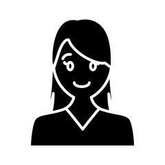 Woman smiling cartoon icon vector illustration graphic design