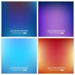 Abstract Creative concept vector multicolored blurred background set. For Web and Mobile Applications, art illustration template design, business infographic and social media, modern decoration