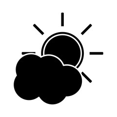 Sun and cloud weather icon vector illustration graphic design