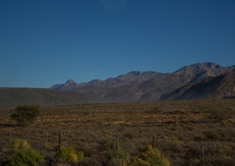 Landscape of the Western Cape along the Route 62 in South Africa