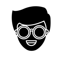 Man smiling cartoon icon vector illustration graphic design