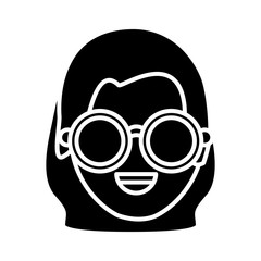 Woman smiling cartoon icon vector illustration graphic design