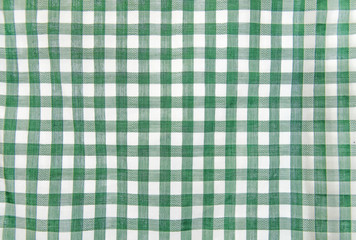 Cheerful in green and white classic rustic traditional gingham pattern