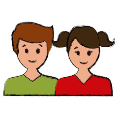 Fototapeta premium Couple faceless avatar icon vector illustration graphic design