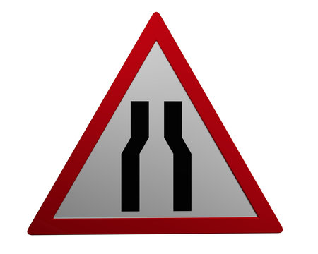 Verkehrszeichen: verengte Fahrbahn