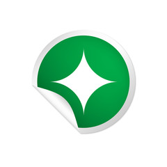 runder Sticker grün - Glanzlicht