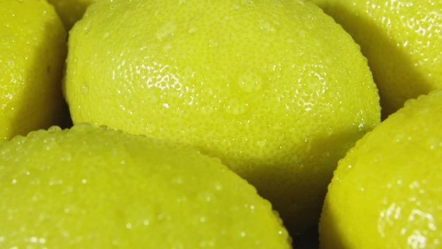 Rotating closeup view of lemons